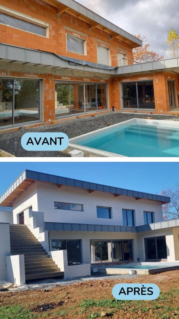 Avant après d'une maison entière